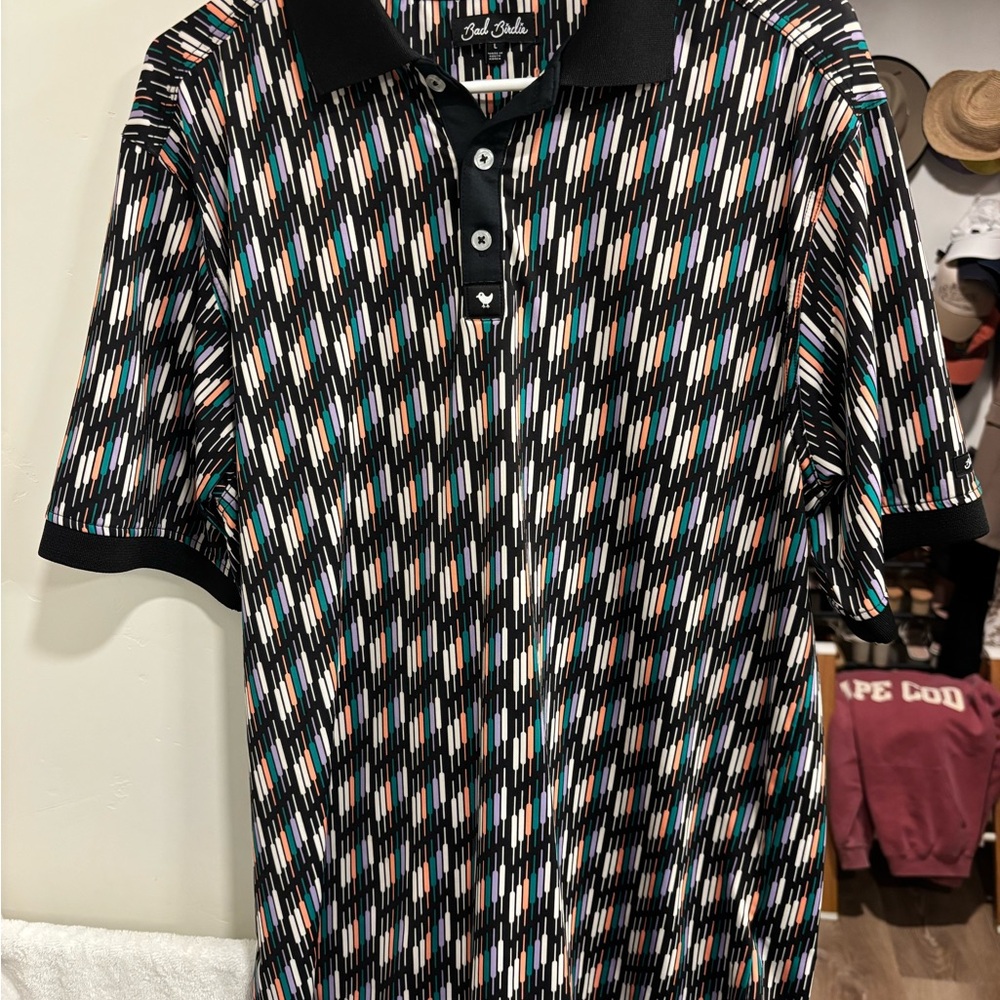 Bad Birdie Multicolor Patterned Polo Shirt